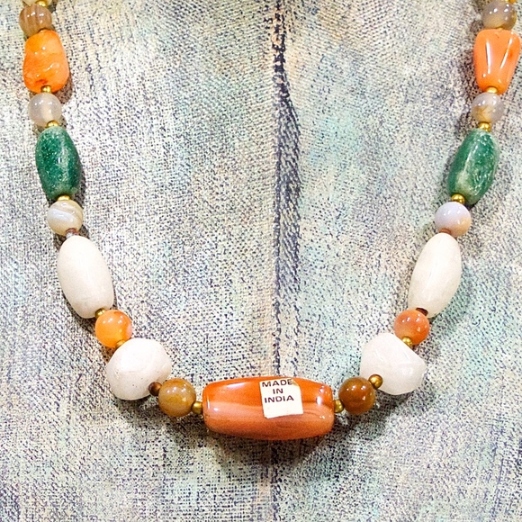 VTG 70's Natural Stone Necklace - Picture 3 of 4
